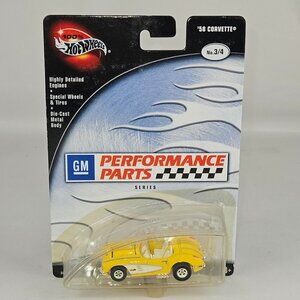 100% Hot Wheels GM Performance Parts Series '58 Corvette #3/4 MINT Yellow (K229)